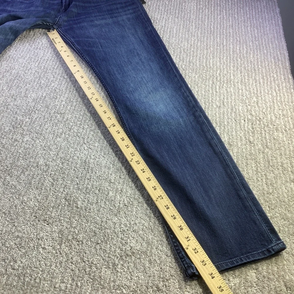 7 For All Mankind The Straight Airweft Denim Jeans Proper Blue Size 33 x 34 NWT